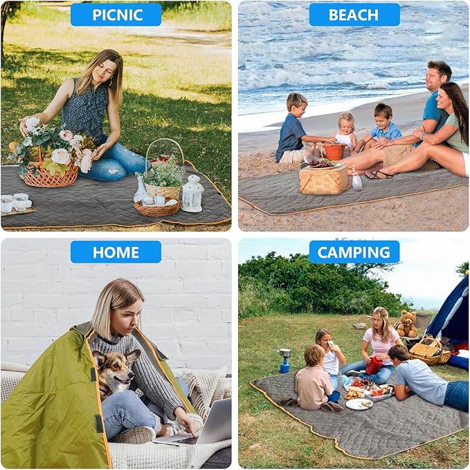 C-LIGHT Oversized Extreme Weather Stadium Blanket 81''*67'' - Wearable Hoodie - Waterproof Windproof with Multiple Layers - Perfect for Sports Events, Picnic, Camping, Beach