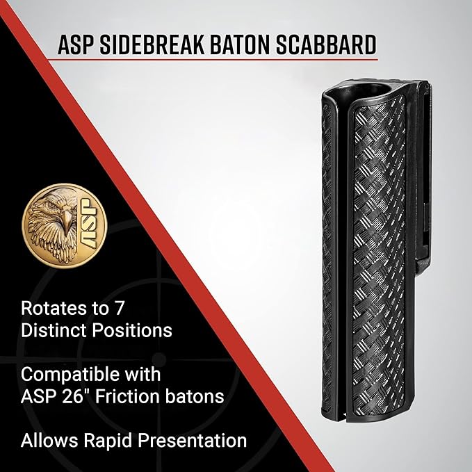 ASP SideBreak Scabbard Baton Holder for ASP F-Series Self-Defense Friction Baton, Holds Expandable Baton for Police, Law Enforcement, Security Guards