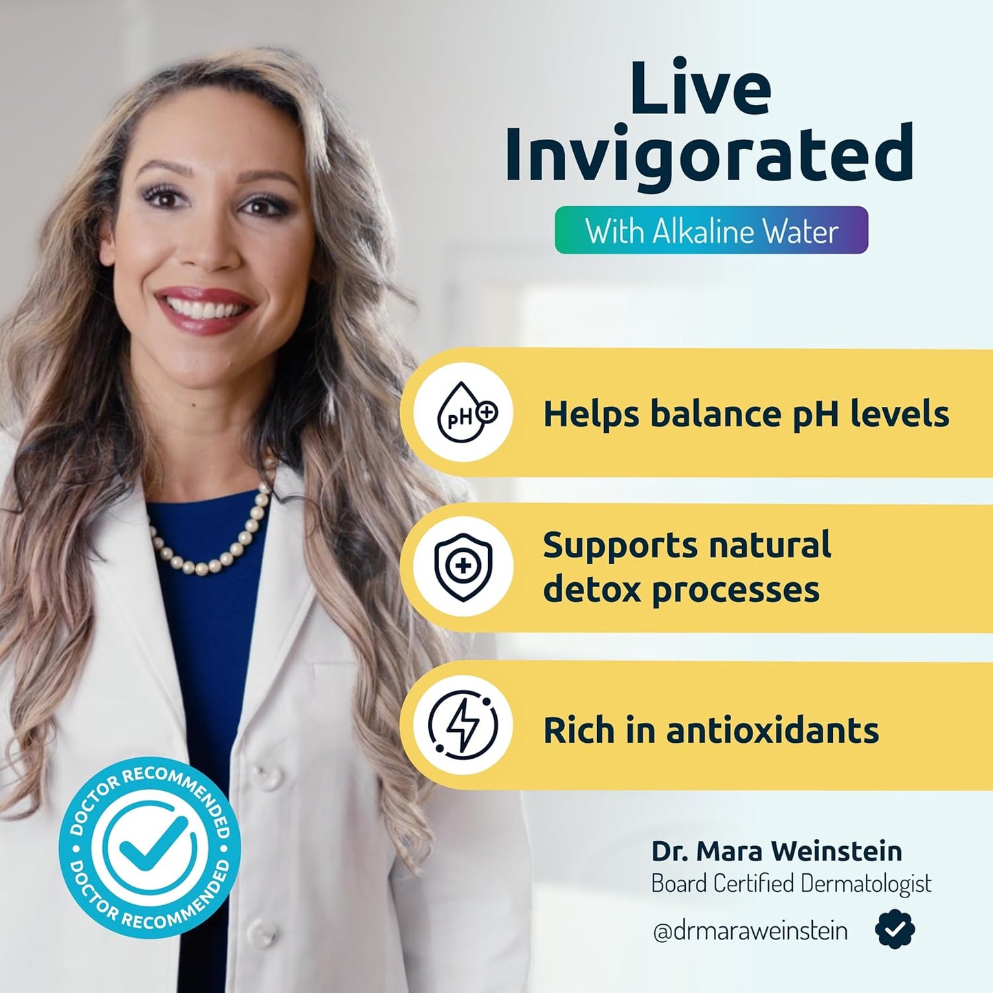 Invigorated Water - Alkaline Countertop Water Filter Dispenser, Large 52-Cup Capacity, Mineralized Alkaline Water, BPA-Free, 96 Gallons/Filter (Black, 3 Filters Included)