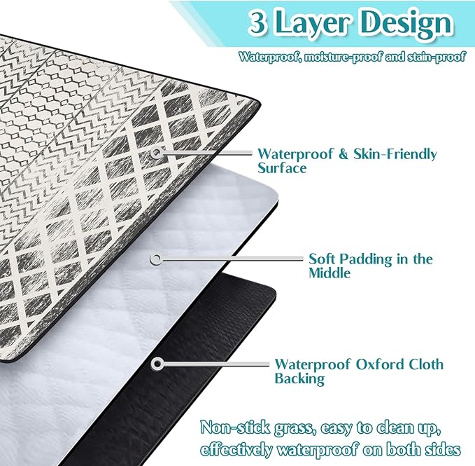 Boho Picnic Blanket Waterproof Foldable Extra Large Picnic Mat Beach Blanket 60"x80" for Camping Beach Hiking Patio Party Outdoor Decor Gifts