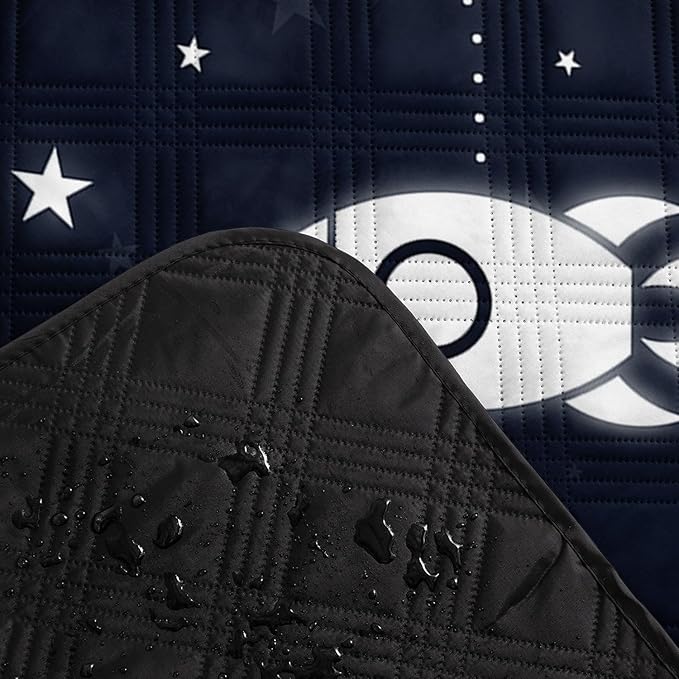 Outdoor Picnic Blanket Portable Ultrasonic Waterproof Picnic Mat Space Astronaut Printed Camping Beach Mat for Sand and Wet Grass Hiking (Space Astronaut L)