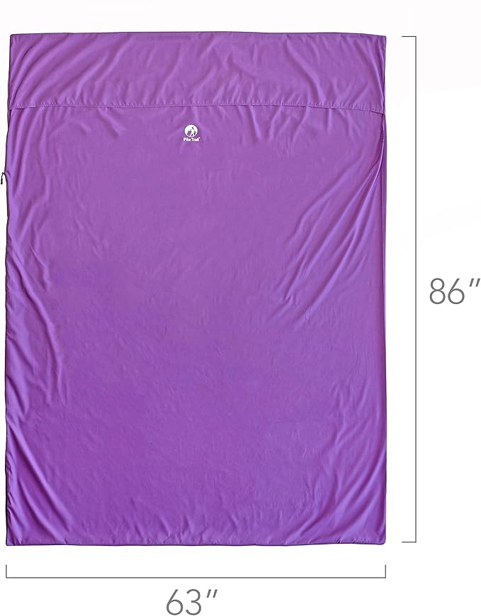 Pike Trail Sleeping Bag Liner – Travel and Camping Sheet, Lightweight and Compact Insert with Full Length Zipper and Guarantee