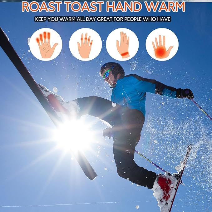 Heated Gloves for Men Women, Rechargeable 5000mAh Windproof Battery Electric Gloves Camping Hand Warmers, Touchscreen for Motorcycle Outdoor Skiing Cycling Hiking Working
