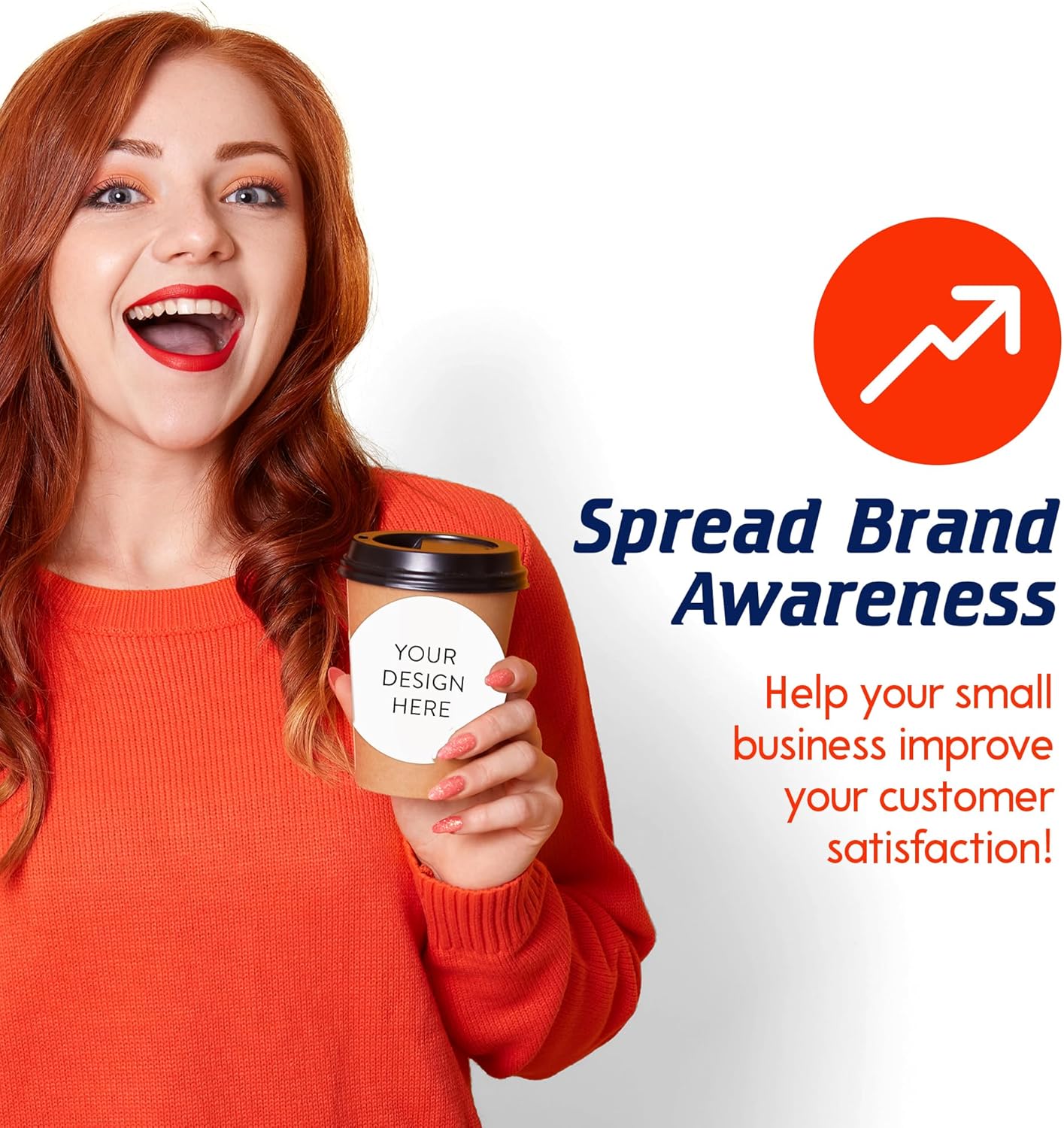 100 Custom Vinyl Stickers - Upload Your own Image, Text, Design, Logo - Personalized Logo Labels for Handmade, Packaging, Bottle, Jars, Candle, Brand Stickers (White, 5x5)