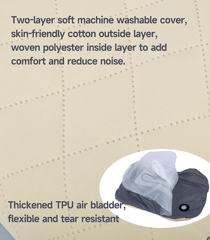 iClimb Ultralight Compact Camping Pillow with Removable Cover Inflatable Travel Air Pillow (Grey)