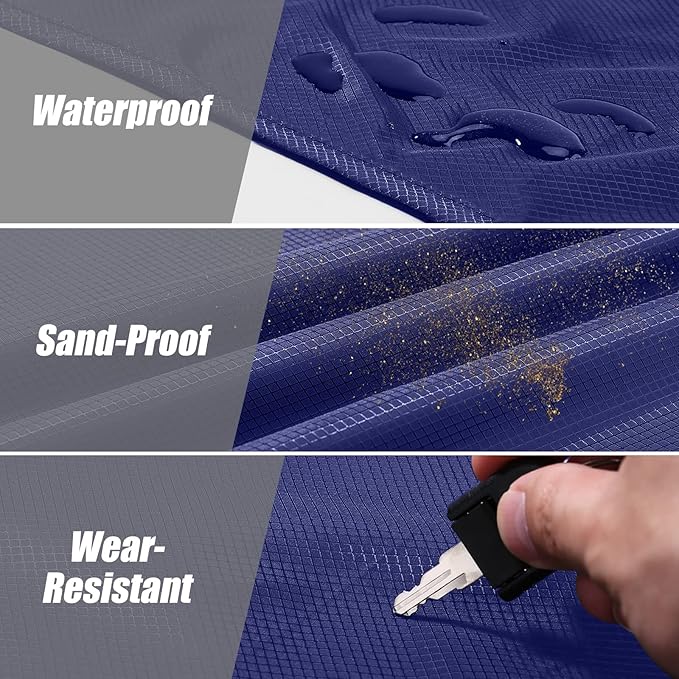 Odoland Beach Blanket Picnic Blanket, SandProof Waterproof Outdoor Pocket Blanket with Portable Bag, Foldable Lightweight Sand Free Quick Drying Beach Mat for Hiking Camping Picnics Travel Concert