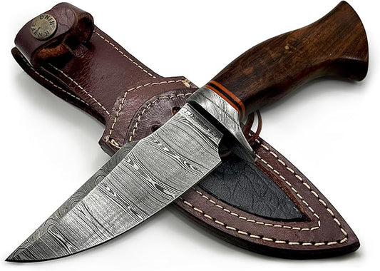 Fixed Blade Knife - Damascus Hunting Knife For Hunters - Survival Knife - Addition To Your Bushcraft Knife - Pocket Knives and Folding Knives Knife Set Collection. Gifts For Men - Knives For Men