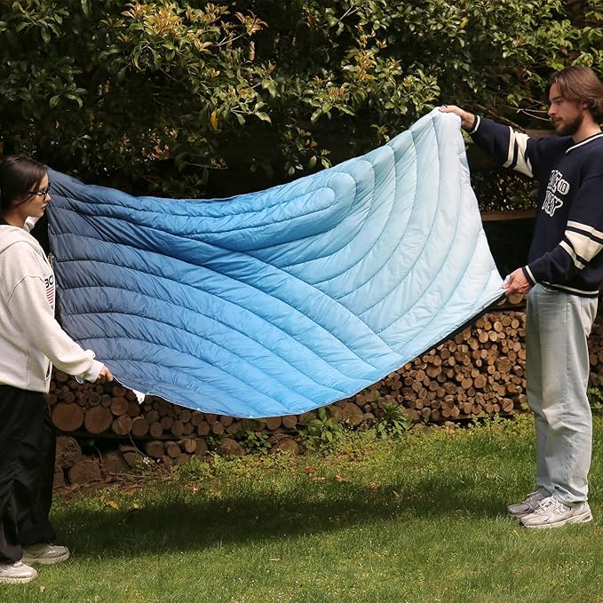 Camping Blanket,Packable Down Alternative Puffy Printed Camping Blanket Lightweight Outdoor Blanket for Camping,Traveling, Stadium, Hiking, Picnics