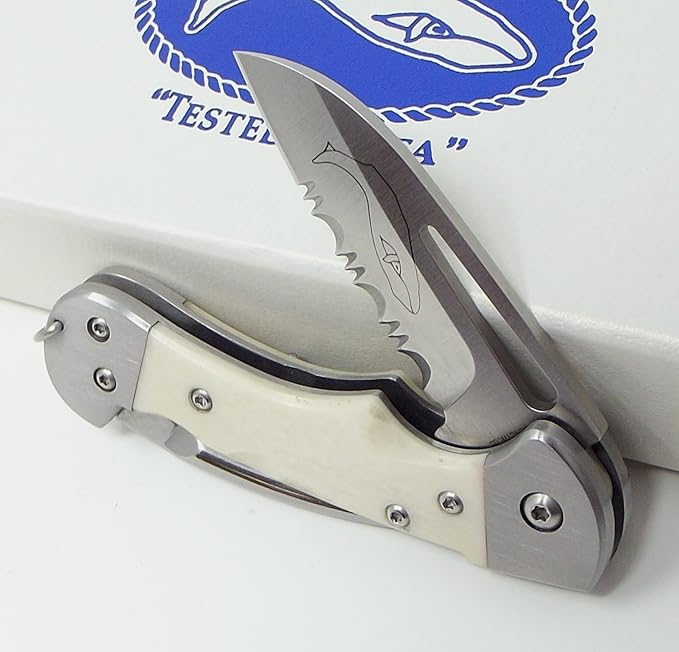 Tested at Sea AF377P Generation 2 Bone Handle Crew Professsional Deckhand Rigging Knife