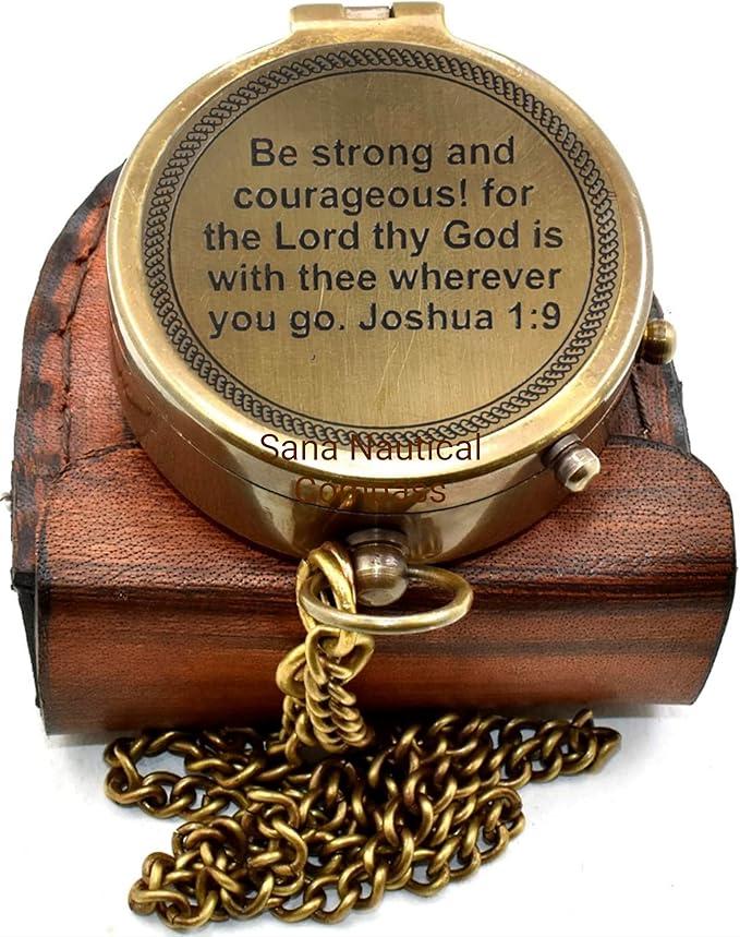 Pocket Chain Compass Engraved Your Tommy Your Tubbo Brass Compass with Leather Case and Chain Engraved Compass Brass Camping Compass for Trekking Survival Item by SANA Nautical Compass