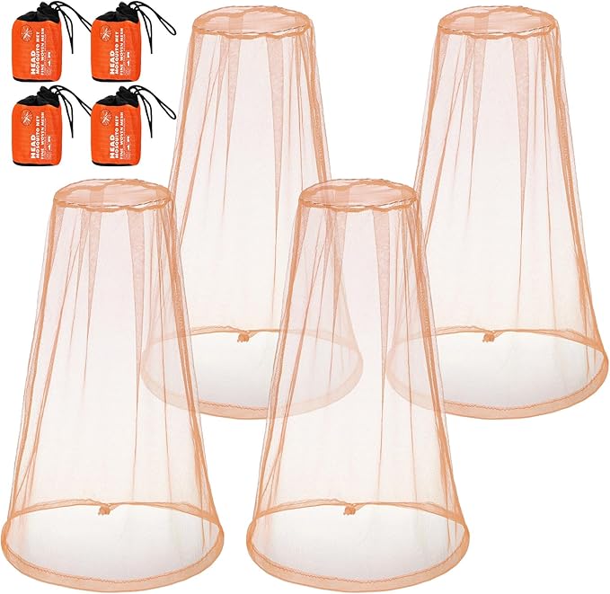 HESTYA 4 Pack Mosquito Net Face Mesh Net Protecting Net for Outdoor Hiking Camping Climbing Mosquito Fly Insects Preventing