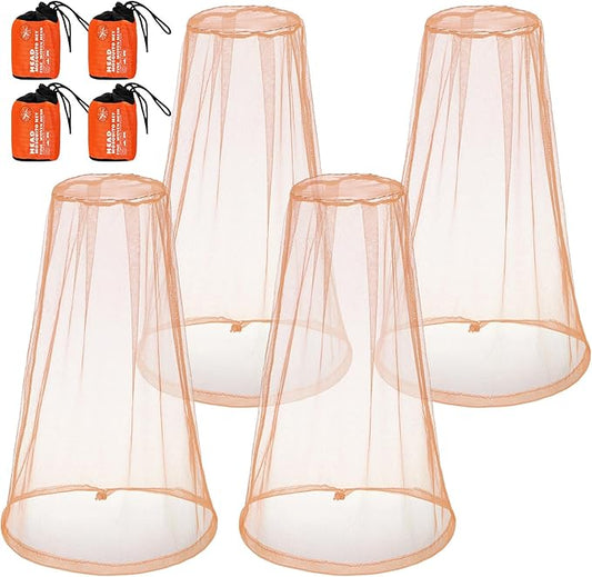 HESTYA 4 Pack Mosquito Net Face Mesh Net Protecting Net for Outdoor Hiking Camping Climbing Mosquito Fly Insects Preventing
