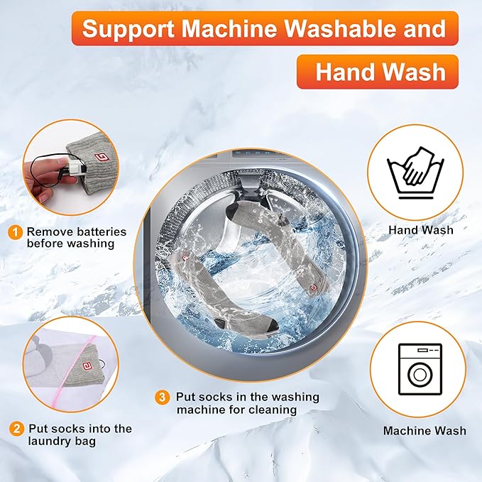 SVPRO Rechargeable Heating Socks Battery Operated Socks Heated for Women Men,Electric Heated Socks with 3 Heating Settings Outdoor Riding Camping Hiking Skiing Motorcycle Winter Electric Warm Socks