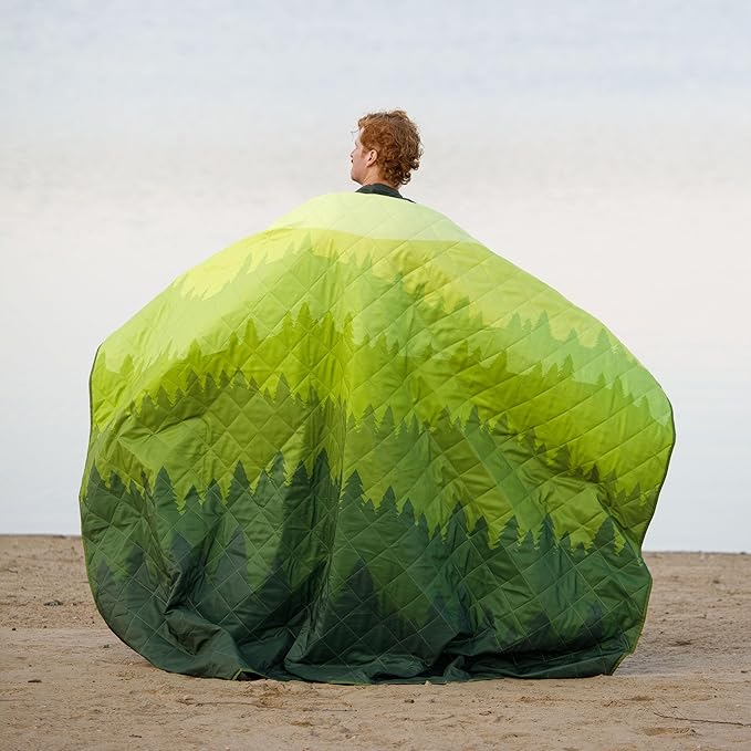 CORE Outdoor Weighted Blanket | Packable Waterproof Picnic Blanket, Beach Mat, Tent Camping Rug, & Stadium Blanket | Large Portable 94" x 78" Quilt Design with Built-in Straps and Carry Handle