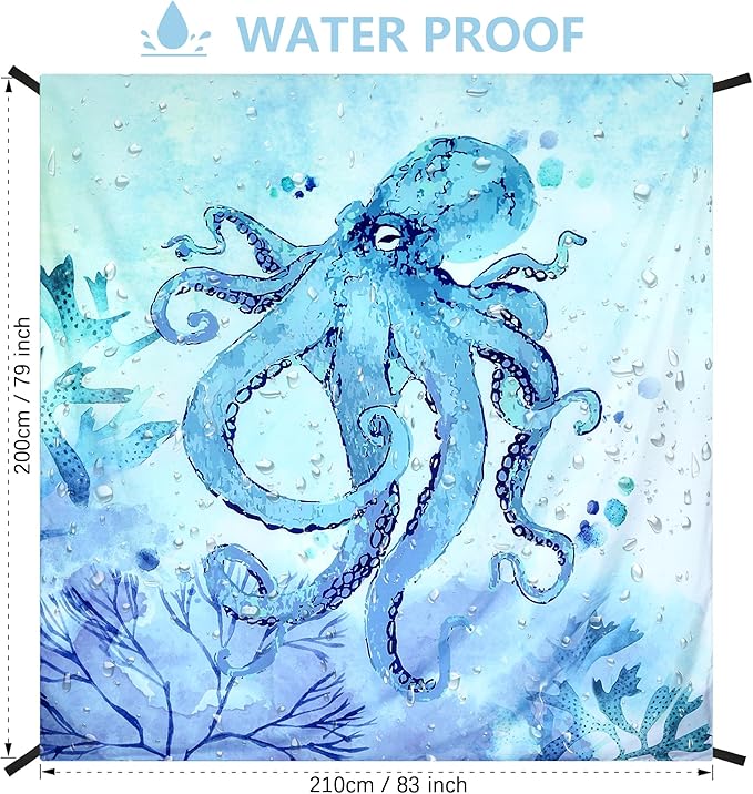 Beach Blanket, Sandproof Beach Mat, Waterproof Quick Drying Lightweight Outdoor Picnic Mat 79" X 83" for 2-4 Adults with Pocket for Travel, Camping, Hiking