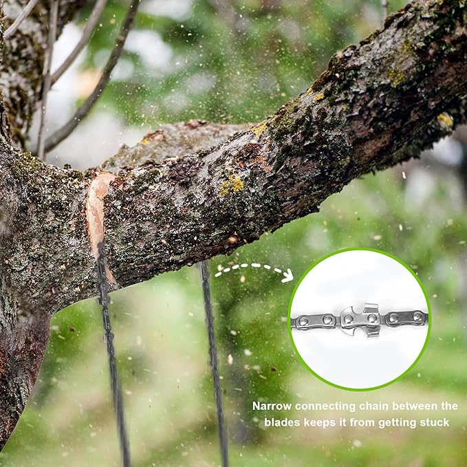 NIUBIDALA Rope Saw, High Reach Tree Limb Hand Chain Saw 53 Inch, 68 Sharp Teeth Blades on Both Sides,Narrow chain NOT stuck.