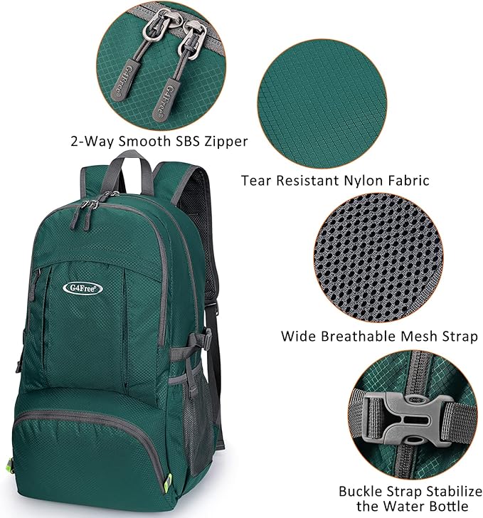 G4Free 40L Lightweight Packable Hiking Backpack, Waterproof Travel Daypack