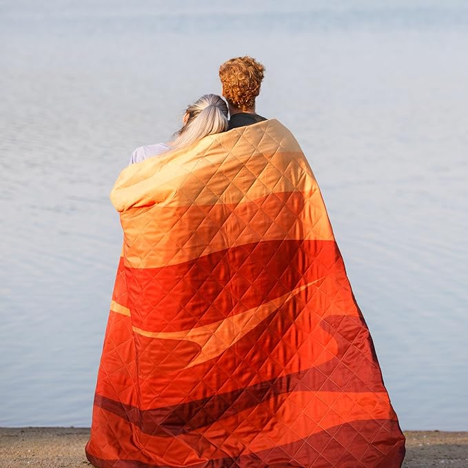 CORE Outdoor Weighted Blanket | Packable Waterproof Picnic Blanket, Beach Mat, Tent Camping Rug, & Stadium Blanket | Large Portable 94" x 78" Quilt Design with Built-in Straps and Carry Handle