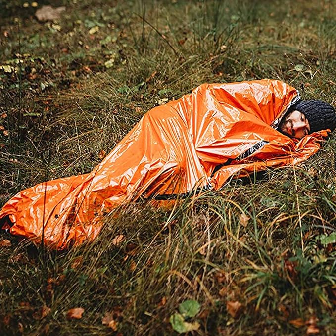 Emergency Sleeping Bag, Survival Sleeping Bag, Survival Bivouac Bag, First Aid Rescue Blankets, Waterproof Emergency Blanket, Warm Tube Tent, Ultralight, Heat Repellent, Cold Protection, Rescue Tent