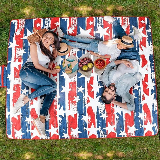 Tirrinia Extra Large Outdoor Waterproof Picnic Blanket, Sandproof & Waterproof Blanket for Beach, Park, Camping or Travel
