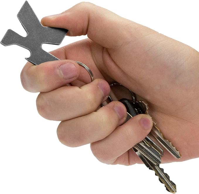 Kershaw K-TOOL Multi-Function Key Ring Tool (KTOOL); 2-Inch High-Performance 3Cr13 Stainless Steel Construction with BlackWash Finish, Bottle Opener, Flathead Screwdriver, and Lanyard Hole, 0.7 OZ