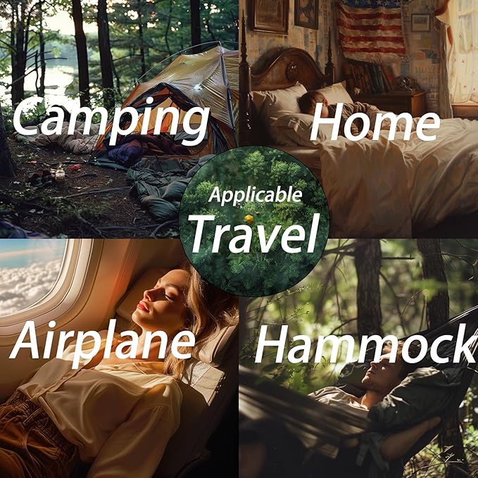 Travel Pillow Small Camping Pillow Memory Foam Bed Neck Soft Pillow Lightweight Easy to Carry Portable Cooling Home Pillow Removable Pillow Cover with Travel Storage Bag (Green)