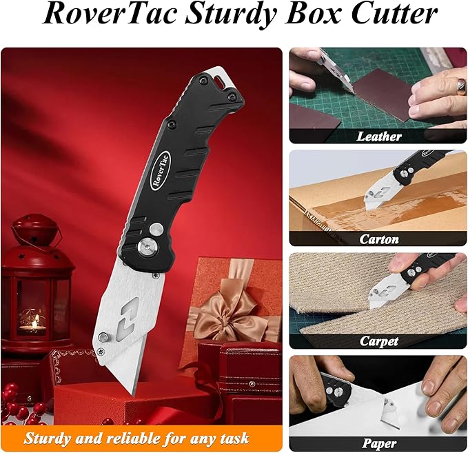 RoverTac Tool Set for Mens Gifts-Christmas Gifts for Men Gifts for Dad Husband Gifts Dad Gifts Boyfriend Christmas Gifts Mens Stocking Stuffers-12 in 1 Multitool Hammer Box Cutter Snowflake Multitool