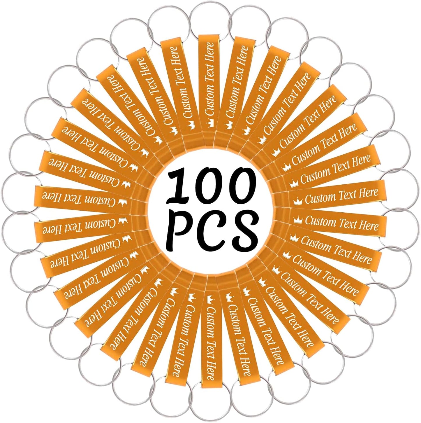 100PCS Personalized Bottle Opener Keychain Bulk Custom Beer Bottle Opener with Logo Text Engraved Wedding Bottle Opener Favors Customized Gifts for Guests Baby Shower Birthday Party-Gold