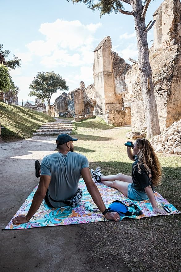 Nomadix Festival Blanket - Perfect for Picnics, Camping, & Lawn Seating - Plush Top & Water Resistant Base - Made with Post Consumer Recycled Materials - Jungle - 60x70