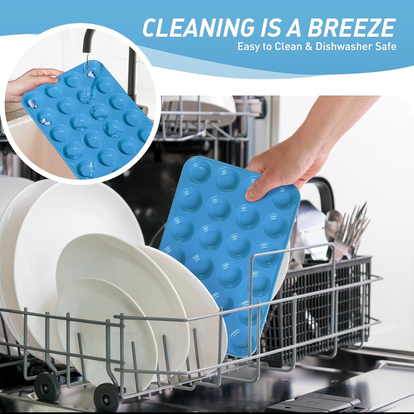 2 Pack 24 Cups Mini Muffin Pan with Metal Reinforced Frame Silicone Molds Baking Pans Molde Silicona Para Reposteria Tart Pans for Baking Mini Moldes Para Pasteles Molde Para Flan