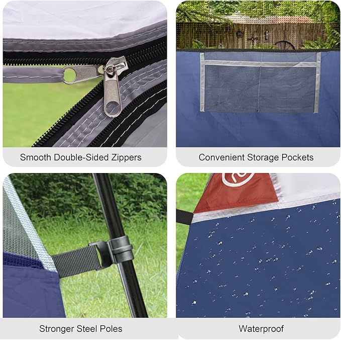 CAMPROS CP Tents for Camping 6 Person Waterproof Windproof Double Layer Family Camping Tent, Easy Setup Dome Tent with Large Mesh Windows & Wider Door for Outdoor Camping & Hiking