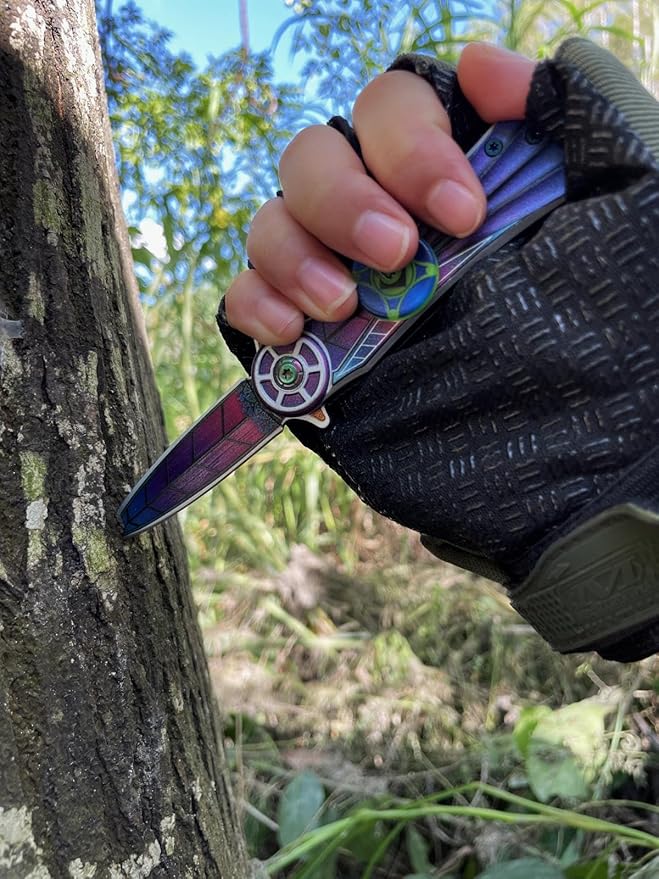 Folding Pocket Knife, Camping Folding Knife, Innovative Rotatable Folded Knife for Men and Women - Sharp Tactical Camping Survival Hiking Knife