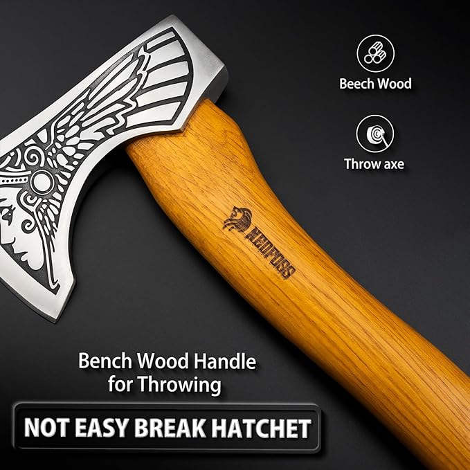 NedFoss 13" Valkyrie Throwing Axes 2 Pack, Axe Throwing Game for Backyard for Adults, Professional Viking Throwing Hatchets and Tomahawks Set with Wooden Handle for Competition and Outdoor Recreation