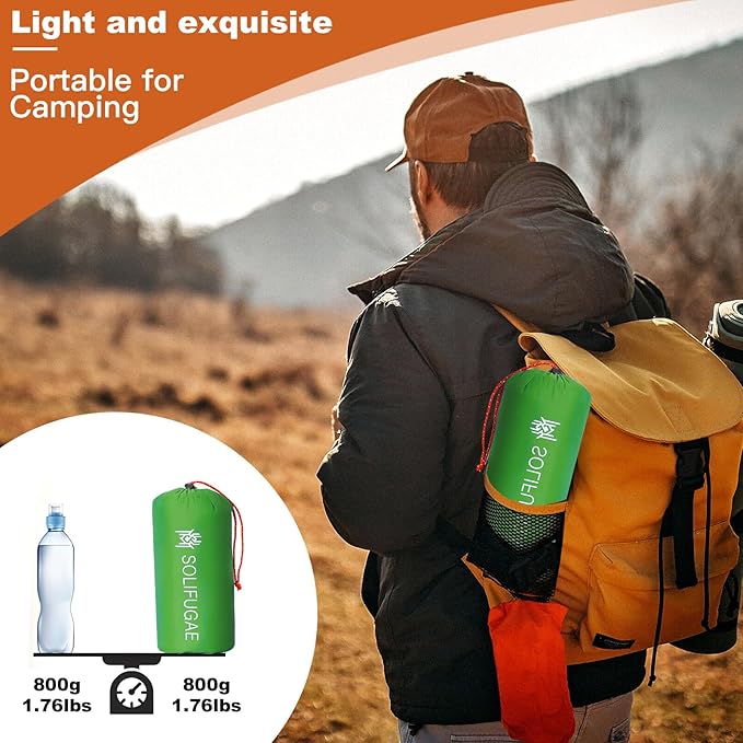 Premium TPU Inflatable Sleeping Pad for Camping - Self-Inflating, Waterproof & Durable with Pillow and Pump - Perfect for Floor or Backpacking, Compact Design for Adults (Green)