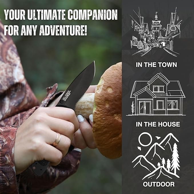 Worldwide Nutrition Bundle: Kershaw Blur Black Serrated Folding Knife - 3.4” 14C28N Steel Blade, Reversible Pocket Clip, EDC - All-Black Body with Trac-Tec Grip - 3.9OZ Pocket Knife for Men