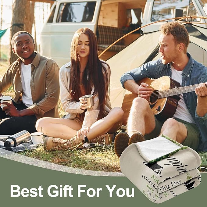 Camping Blanket, Camping Gifts, Best Gifts for Rv Owners, Camping Gifts for Women,Men, Kids, Rv Gifts, Gifts for Camping Lovers,Camping Essentials, Camping Accessories, Camping Throw Blanket 60inx50in