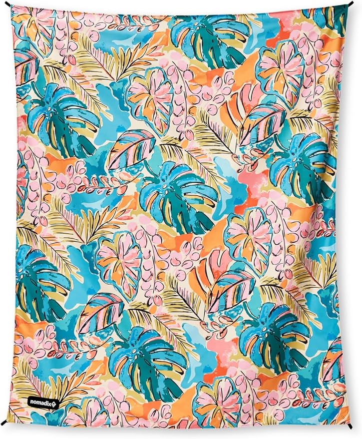 Nomadix Festival Blanket - Perfect for Picnics, Camping, & Lawn Seating - Plush Top & Water Resistant Base - Made with Post Consumer Recycled Materials - Jungle - 60x70