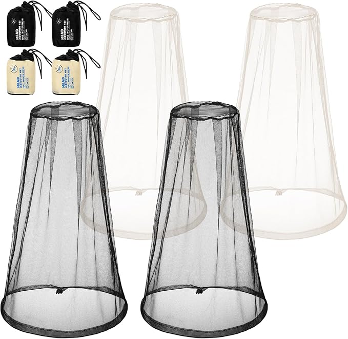 HESTYA 4 Pack Mosquito Net Face Mesh Net Protecting Net for Outdoor Hiking Camping Climbing Mosquito Fly Insects Preventing