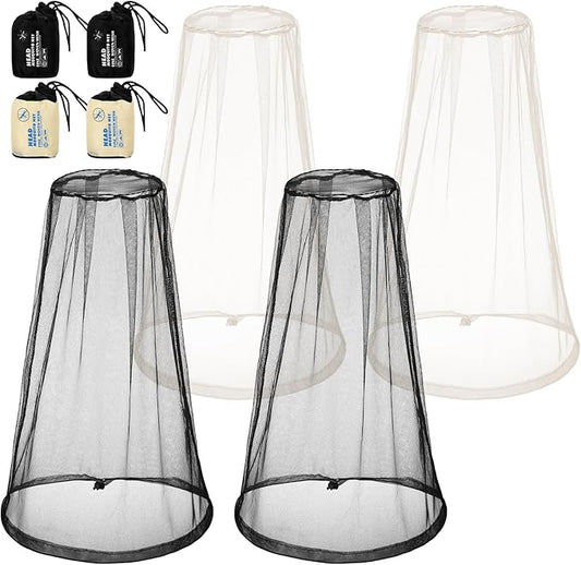 HESTYA 4 Pack Mosquito Net Face Mesh Net Protecting Net for Outdoor Hiking Camping Climbing Mosquito Fly Insects Preventing