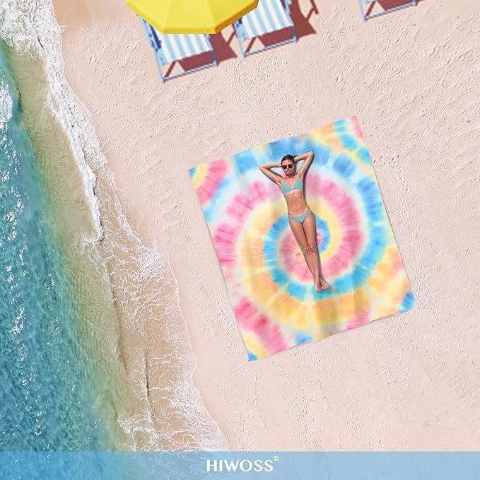 Beach Blanket Waterproof Sandproof Oversized 95”x 80”,Sand Free Beach Mat with Corner Pockets,Portable Mesh Bag for Beach Festival,Picnic,Travel and Outdoor Camping (Unicorn)