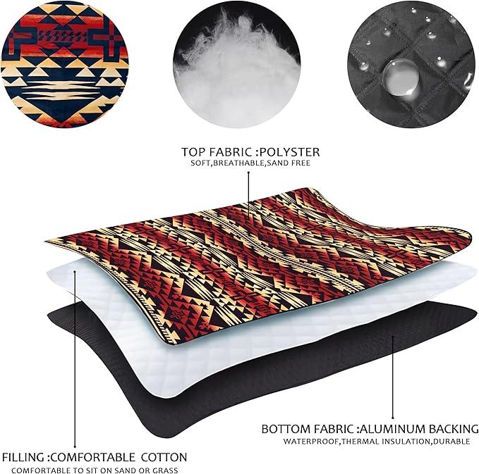 Picnic Blankets Beach Blanket 80" X 60" Extra Large Waterproof Camping Blankets Portable Outdoor Mat 3-Layer Blanket for Beach, Hiking, Park, Music Festival, Grass Lawn,Travel