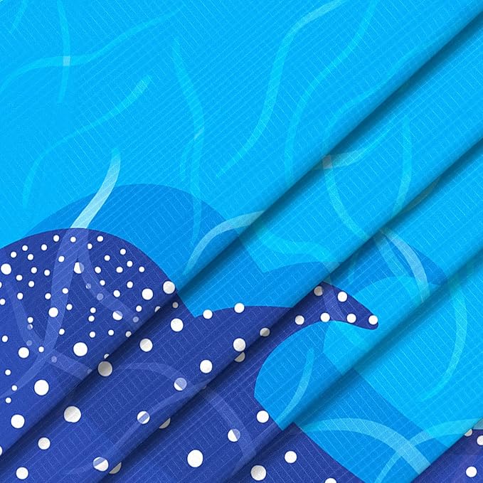 Blue Whale Beach Blanket Waterproof Sandproof, Large Beach Mat Sand Free for 2-4 Adults, Lightweight Outdoor Picnic Blanket for Travel, Camping, Hiking, Beach Essentials Accessories for Vacation