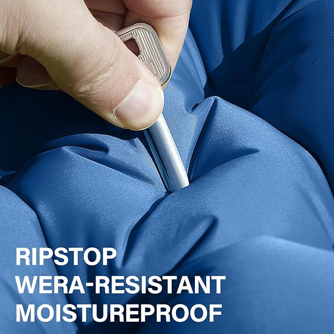 Double Sleeping Pad - Self Inflating Sleeping Mat 4" Extra-Thick for 2 Person with Pillow Built-in Foot Pump Camping Pad for Backpacking, Hiking, Traveling, Tent, Portable Camping Mat