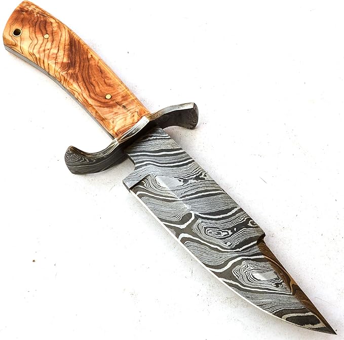 Snmm-9788 - Custom Handmade Damascus Steel Knife - Solid Wood Handle