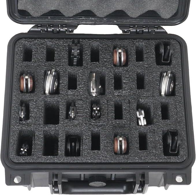 Case Club 28 Folding Knife Case - Hard Sided Travel and Storage Organizer Case fits a Variety of Folding Knives, Swiss Army Knives, Butterfly Knives & More in a Lockable Rugged Case