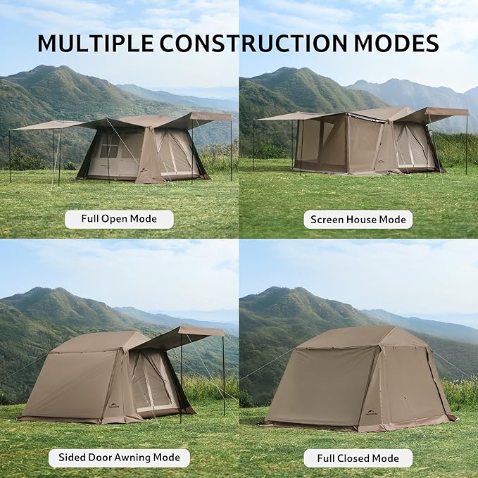 Naturehike Village Camping Tent,4/6/8 Person Tents for Camping, 60S Easy Setup Instant Tent for Family Camping, Car Camping
