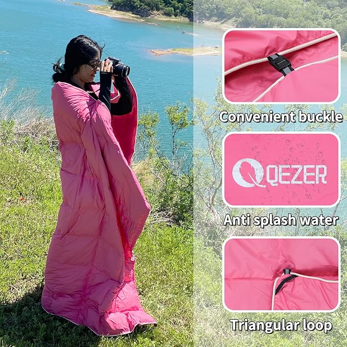 Down Camping Blanket,600+Fill Power，Foldable Into a Pillow,Light，It is The Best Choice for Outdoor Activities, Picnics, Beaches, and Travel.