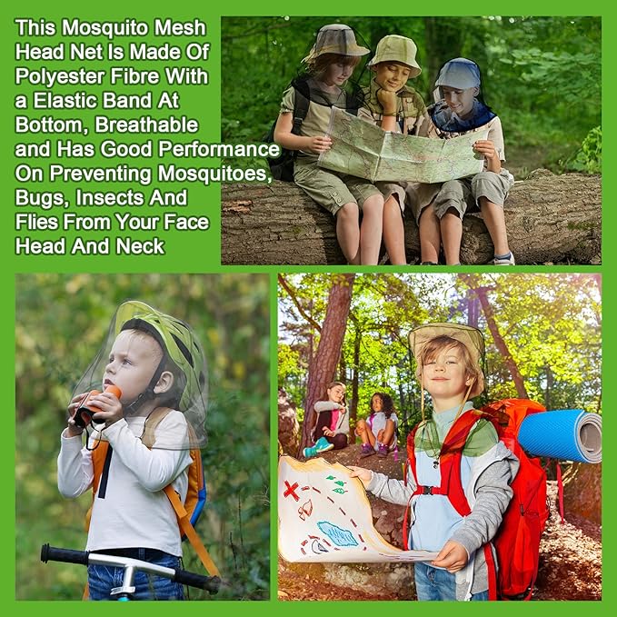 HESTYA 4 Pack Mosquito Net Face Mesh Net Protecting Net for Outdoor Hiking Camping Climbing Mosquito Fly Insects Preventing