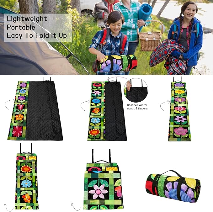 Picnic Blankets Beach Blanket 80" X 80" Extra Large Waterproof Camping Blankets Portable Outdoor Mat 3-Layer blanket for Beach, Hiking, Park, Music Festival, Grass Lawn,Travel