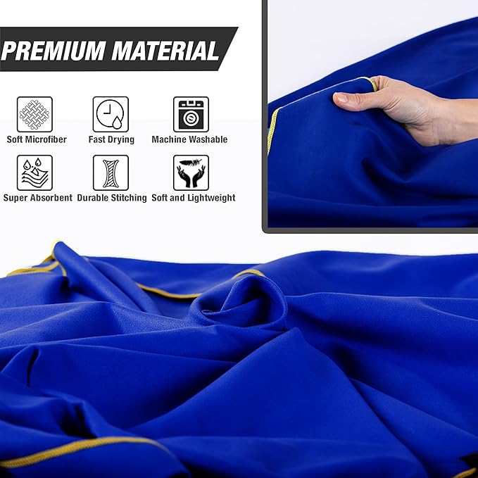 Microfiber Gym & Travel Towel Set of 2 Size in 1 Pack (XL + S) - Camping Towel - Sports & Beach & Yoga Towel- Quick Dry Towel - Super Absorbent
